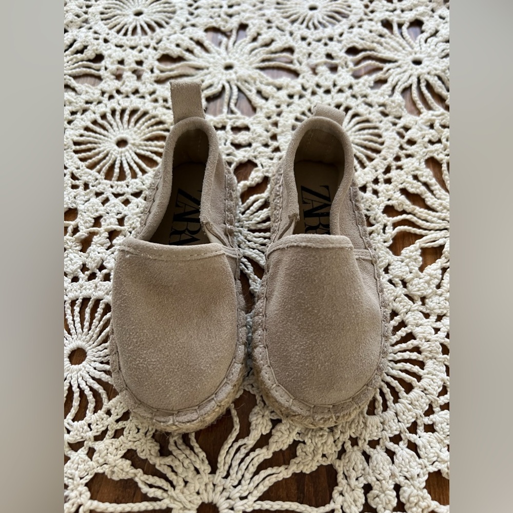 ZARA leather toddler slide on shoes